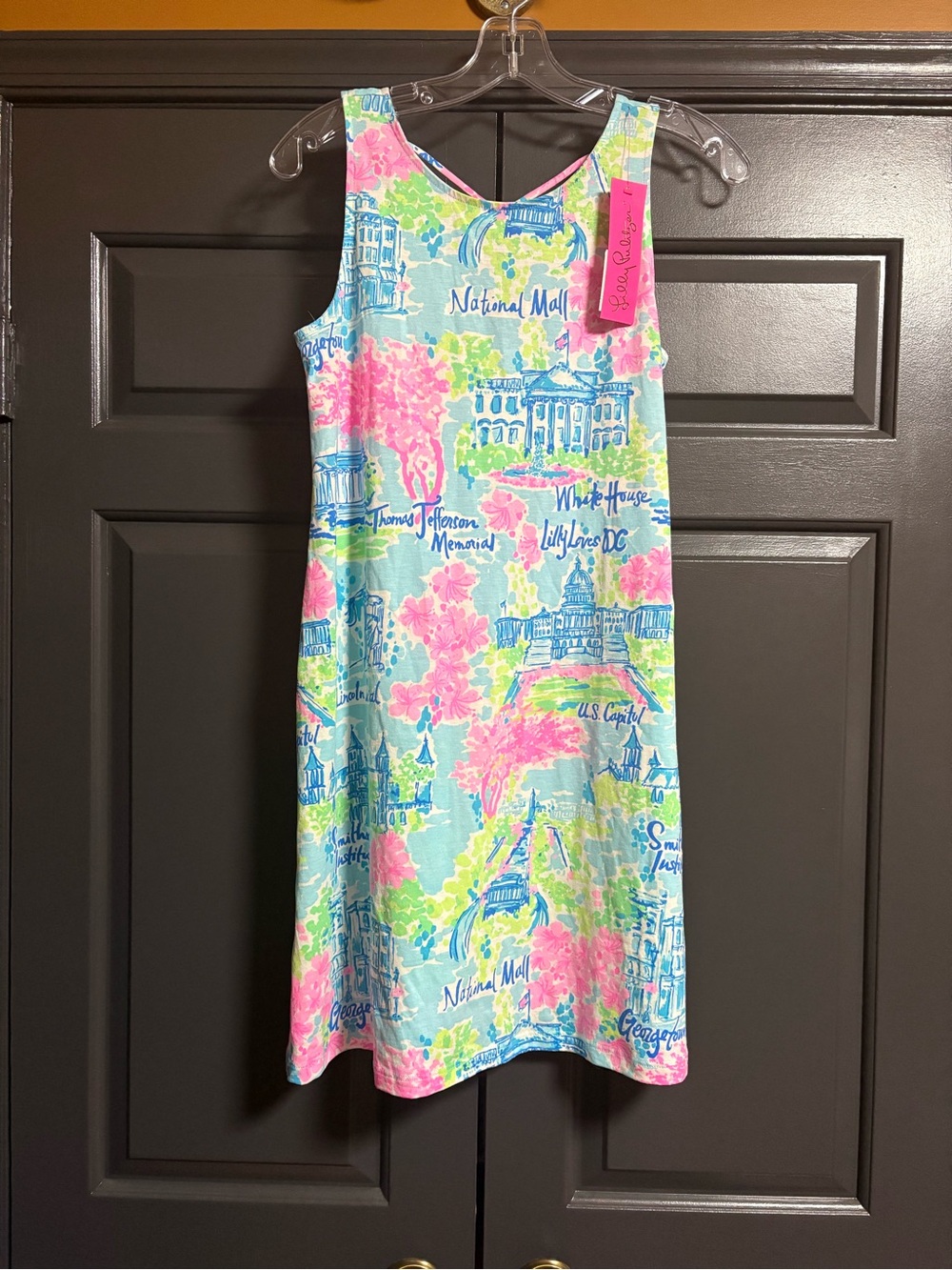 Lilly Pulitzer Sleeveless Shift Dress - Pastel DC Cityscape Print